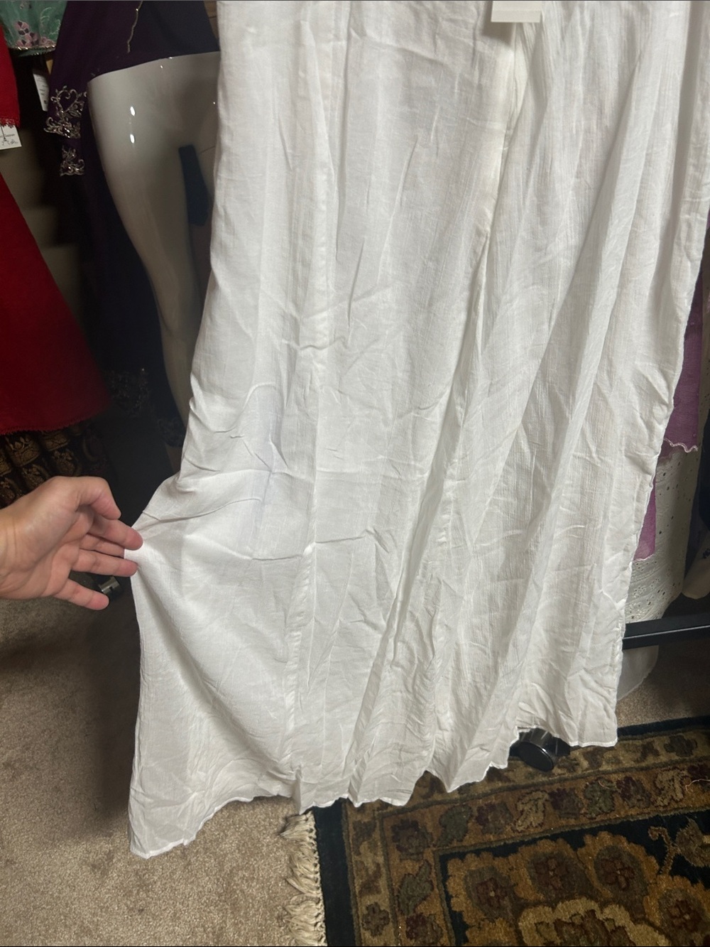 Natural White Maxi dresswith lace L on tag - Picture 4 of 6